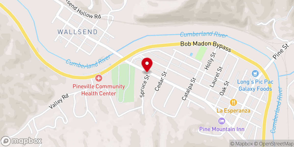 Map showing location of Bethel Baptist Church