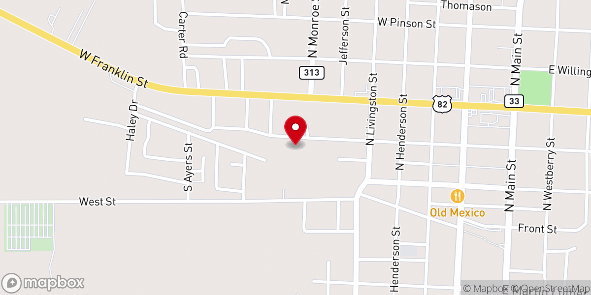 Map showing location of Brook Chapel Baptist Church
