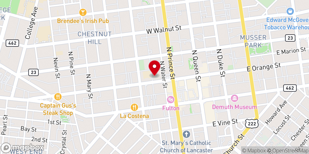 Map showing location of Saint John Lutheran Church