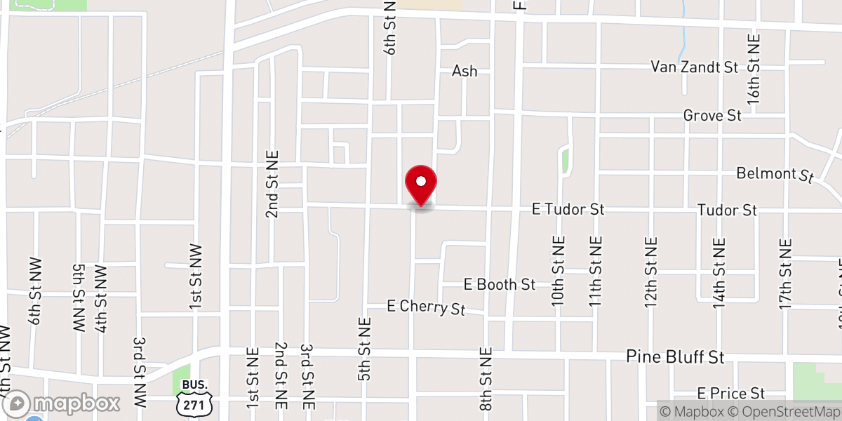 Map showing location of Galilee Full Gospel Baptist Church