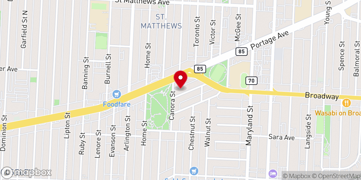 Map showing location of First Presbyterian Church