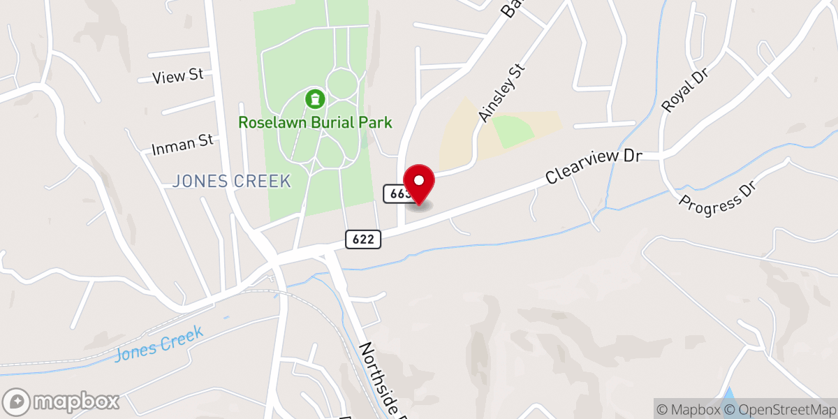 Map showing location of Fairview Baptist Church