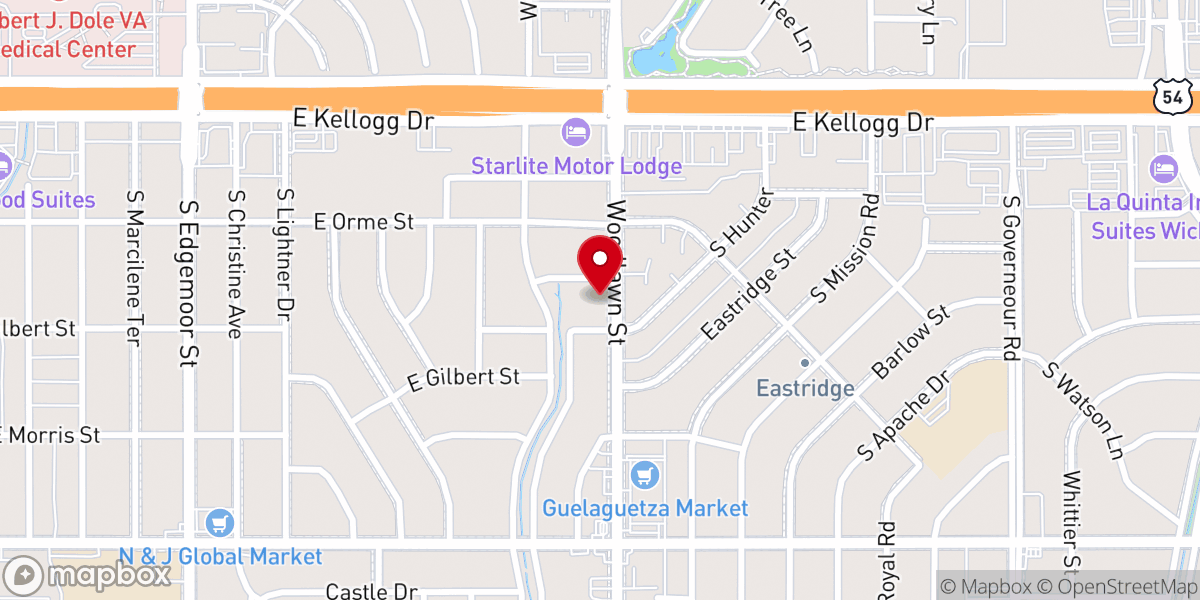 Map showing location of Wichita Bible Church