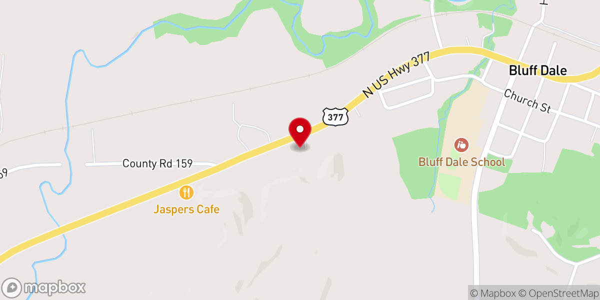 Map showing location of Hillside Baptist Church