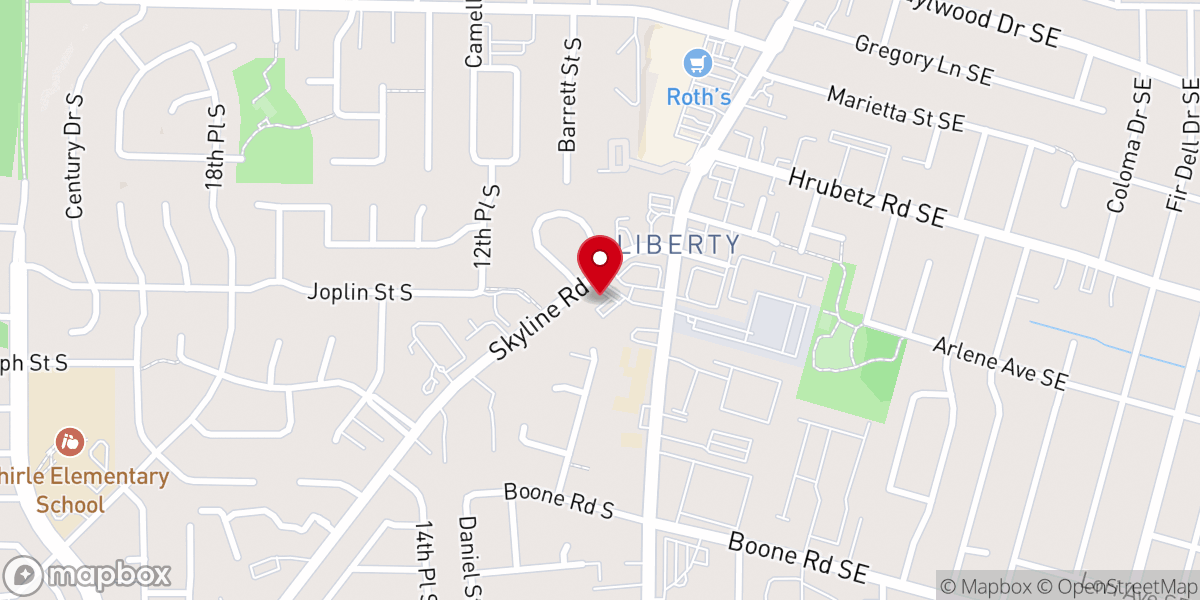 Map showing location of Liberty Christian Church