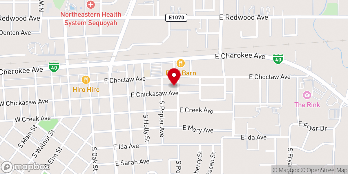 Map showing location of Eastside Church of Christ
