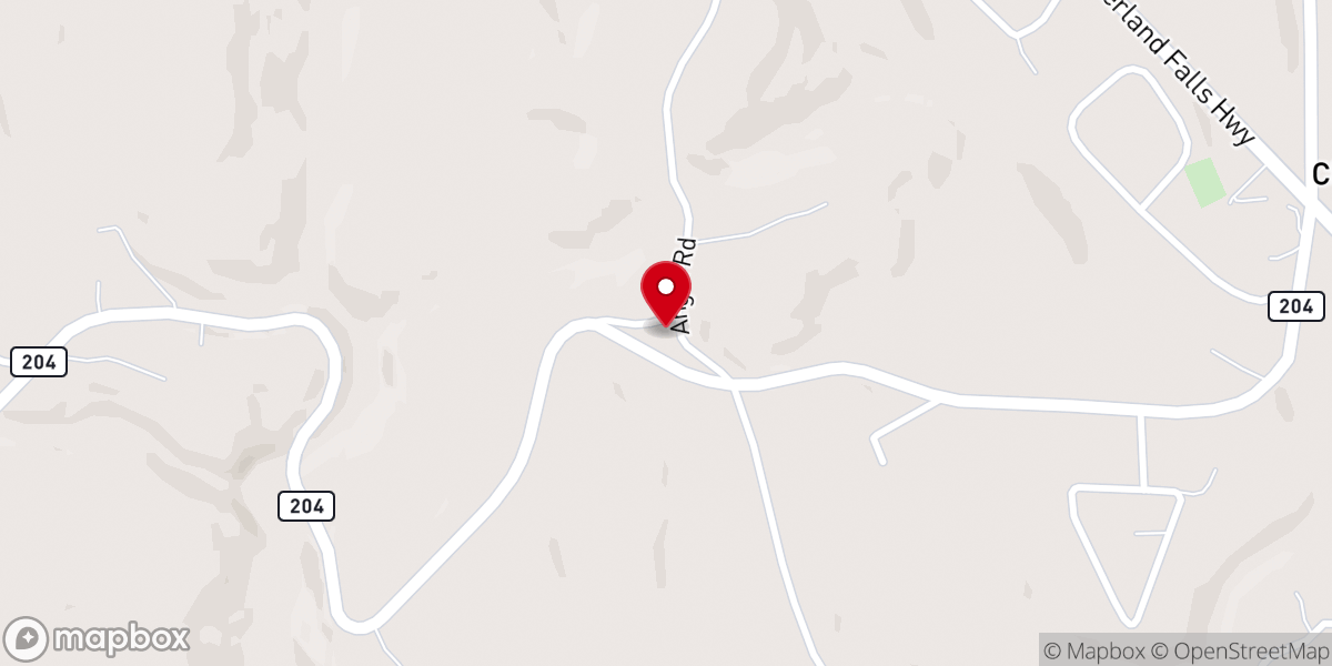 Map showing location of Youngs Creek Missionary Baptist Church