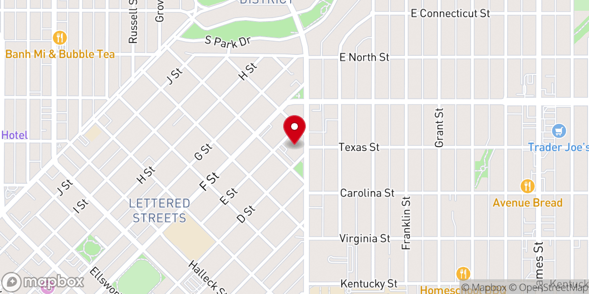 Map showing location of Garden Street United Methodist Church