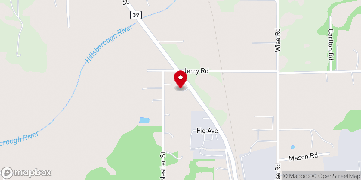 Map showing location of Crystal Springs Worship Center