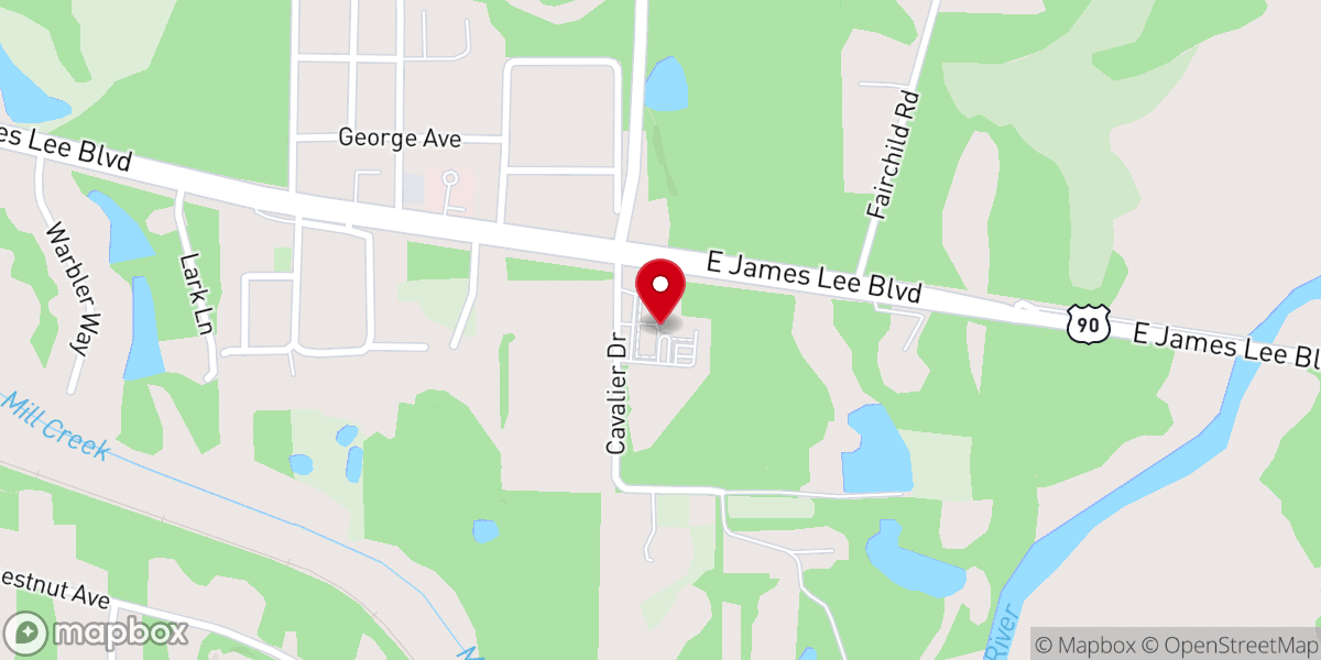 Map showing location of Emmanuel Baptist Church