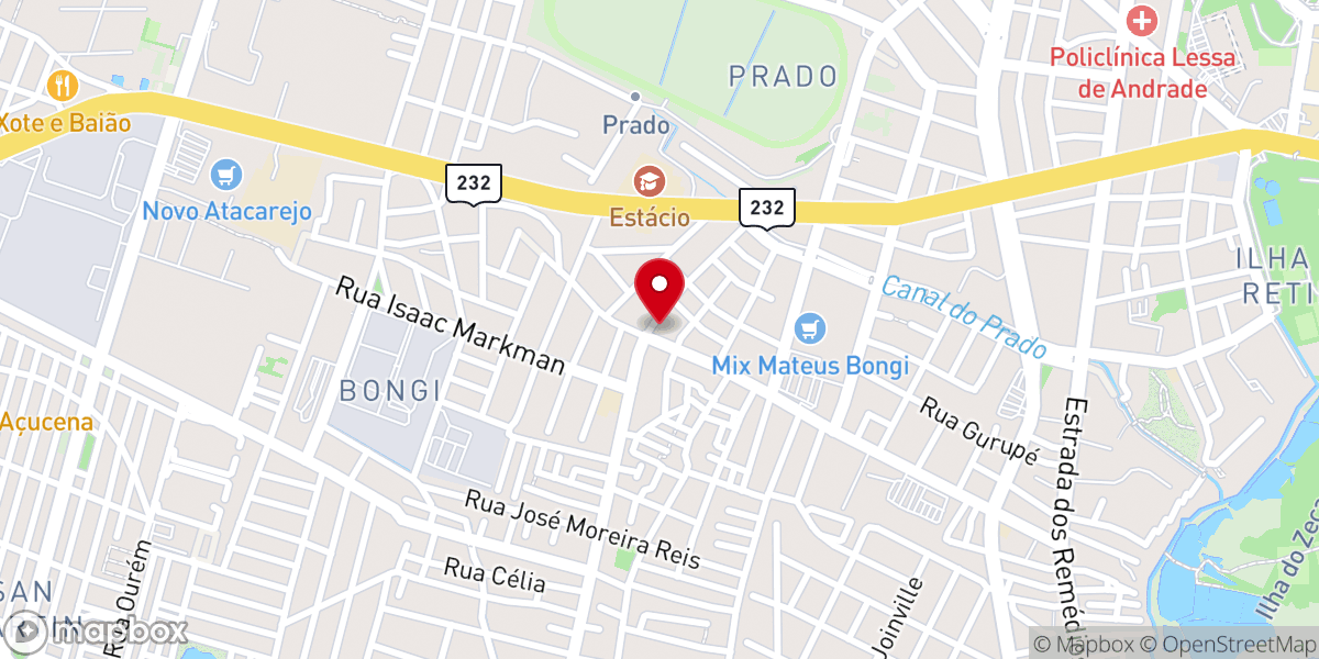 Map showing location of Igreja Batista do Bongi
