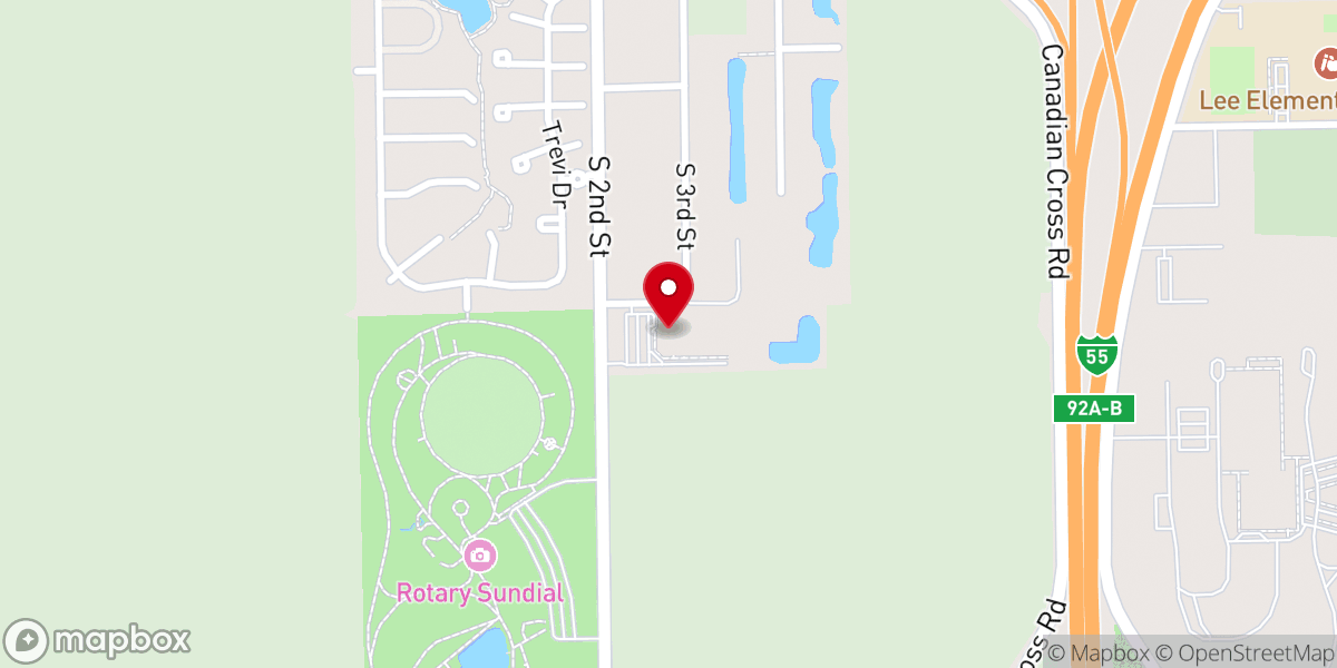 Map showing location of Southern View Chapel