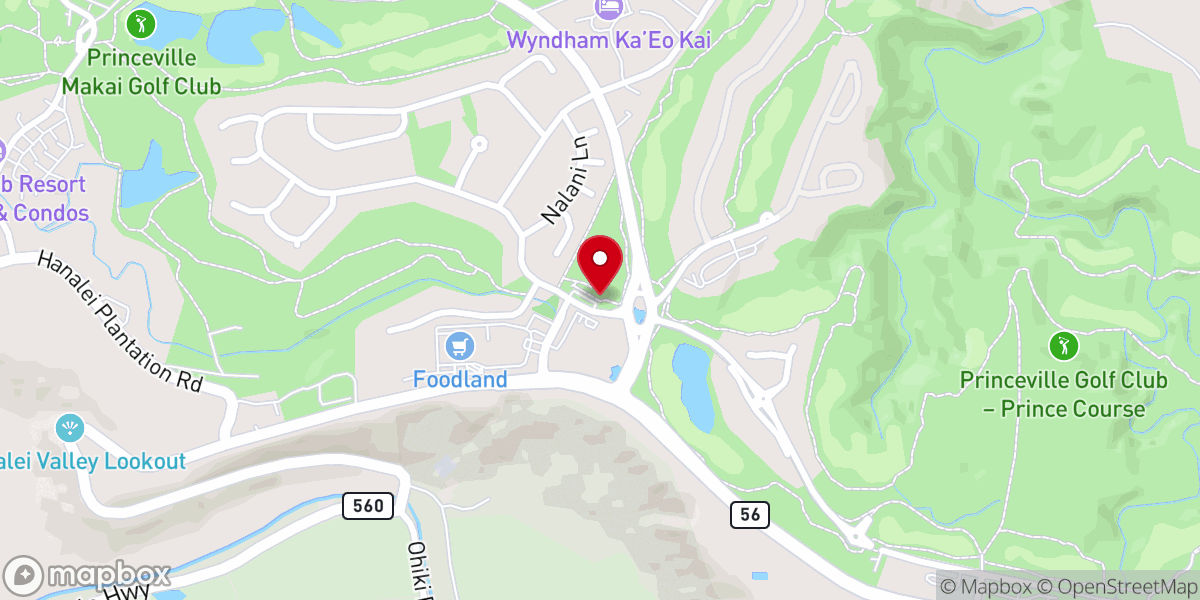 Map showing location of Princeville Community Center