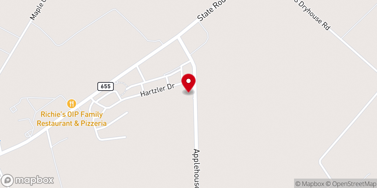 Map showing location of Valley View Amish Menn Church