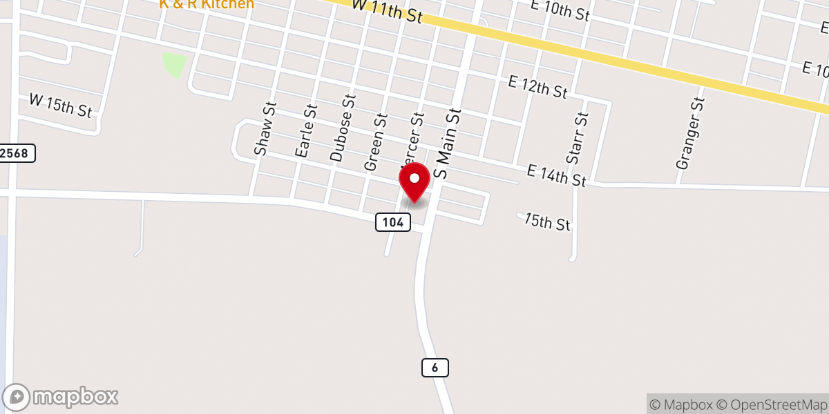 Map showing location of First Methodist Church Quanah