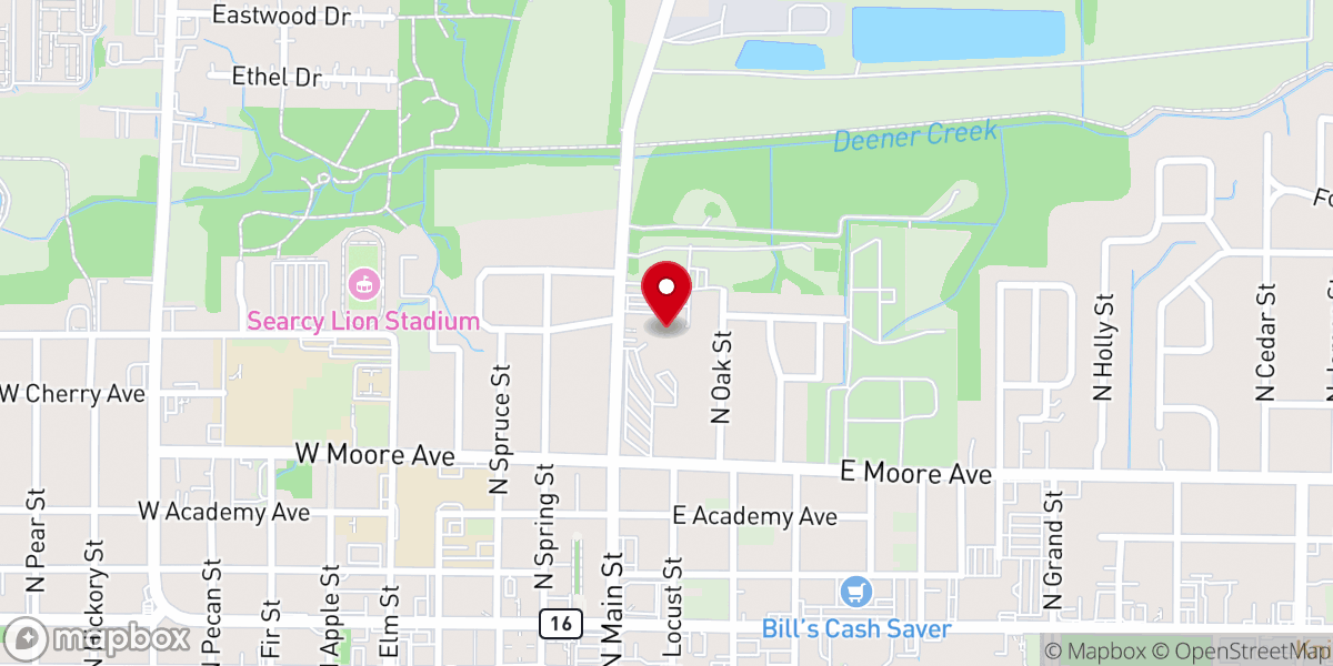 Map showing location of Downtown Church of Christ