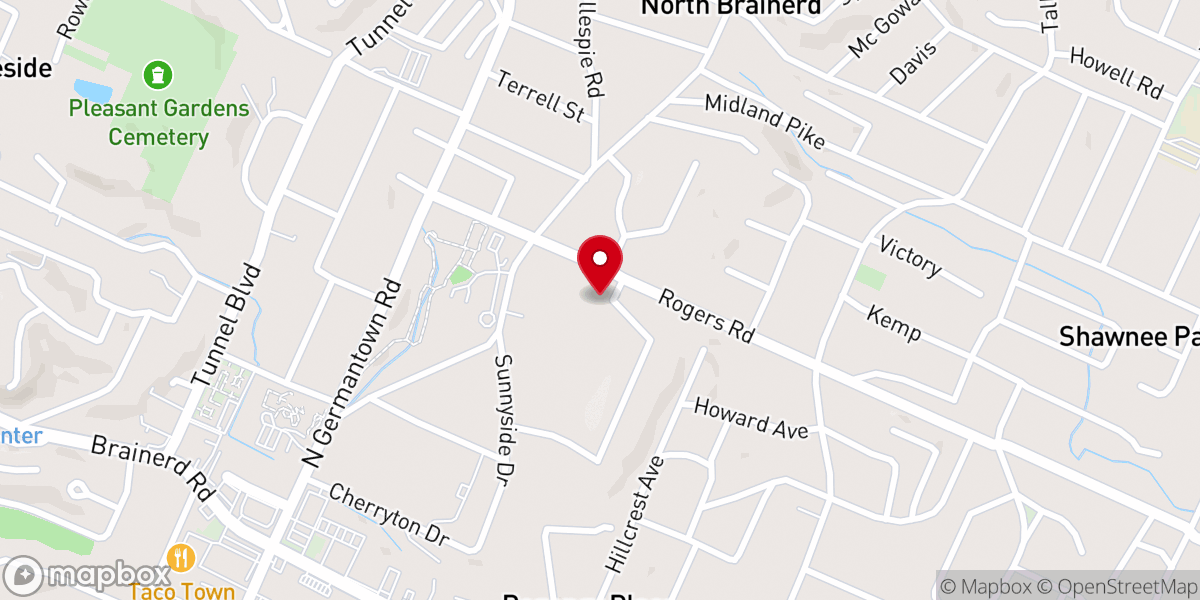 Map showing location of Chattanooga Friends Meeting House