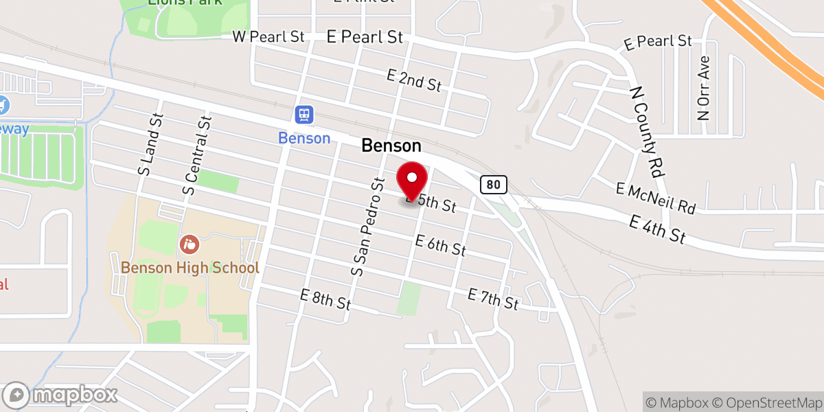 Map showing location of Our Lady of Lourdes Catholic Church