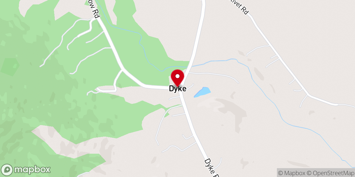 Map showing location of Dyke