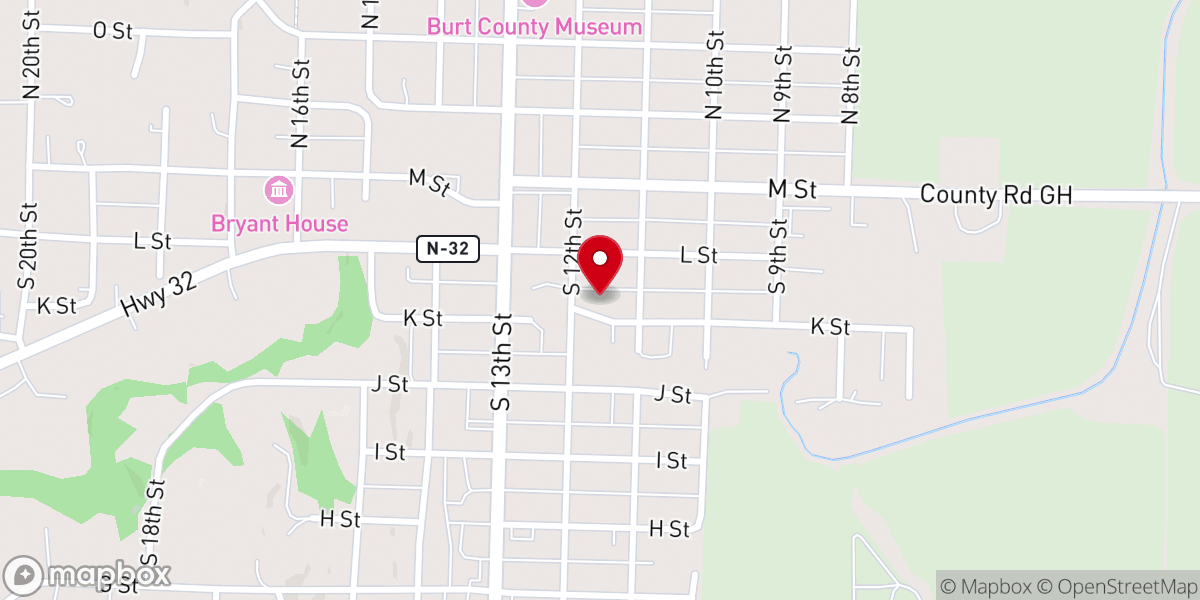 Map showing location of First Baptist Church