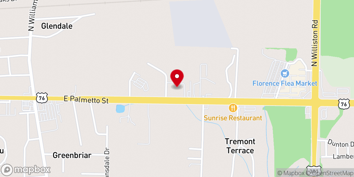 Map showing location of Eastside Christian Church