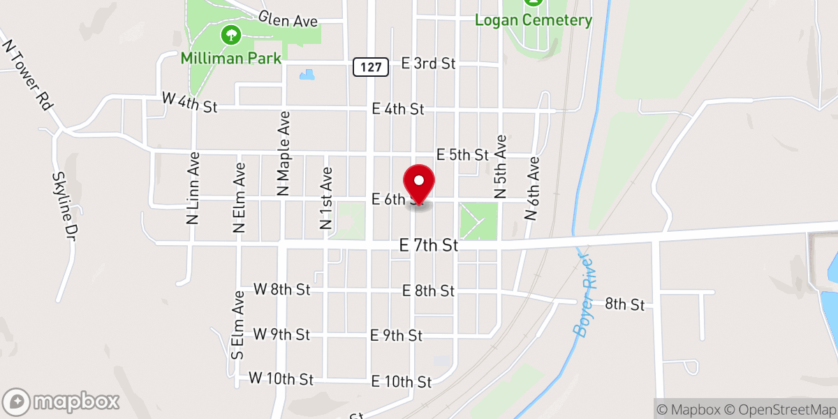 Map showing location of Landmark Baptist Church