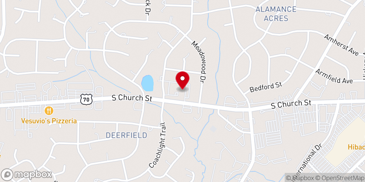 Map showing location of Trinity Worship Center