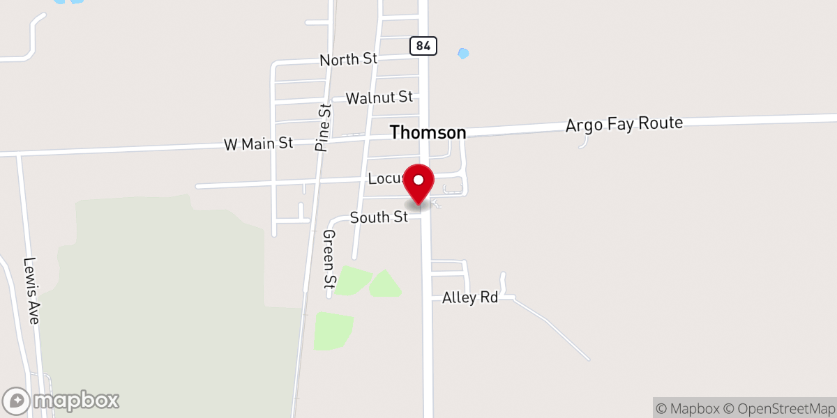 Map showing location of Thomson United Methodist Church