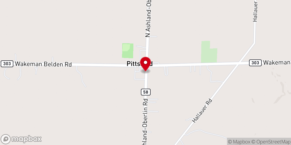 Map showing location of Pittsfield Community Church
