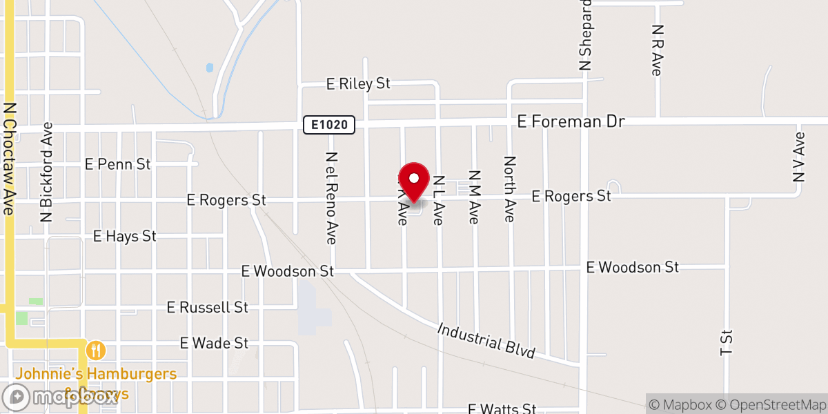 Map showing location of FPCG El Reno