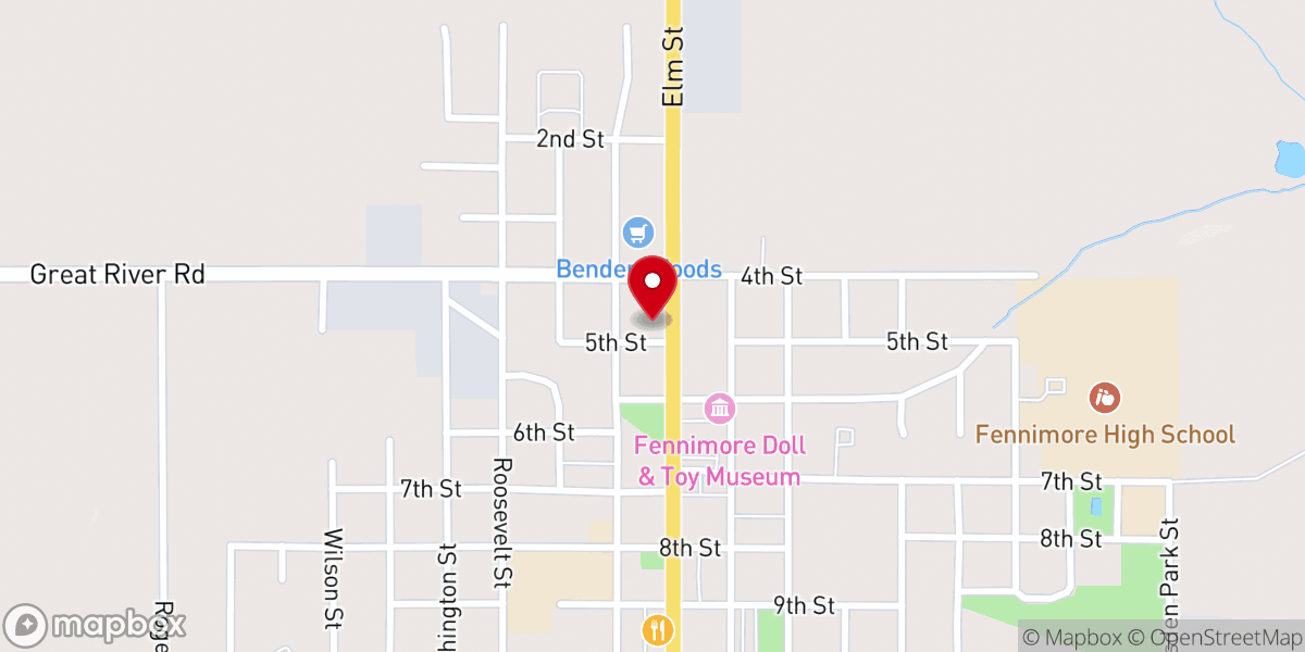 Map showing location of Archie Monuments Fennimore - Southwest