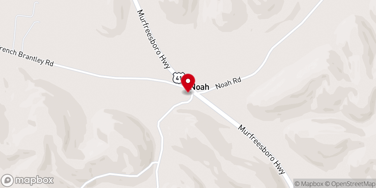 Map showing location of Bell Springs Methodist Church