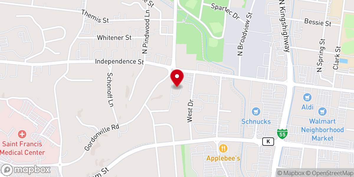 Map showing location of First Church of the Nazarene