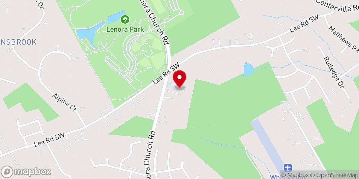 Map showing location of Park Place Church Snellville