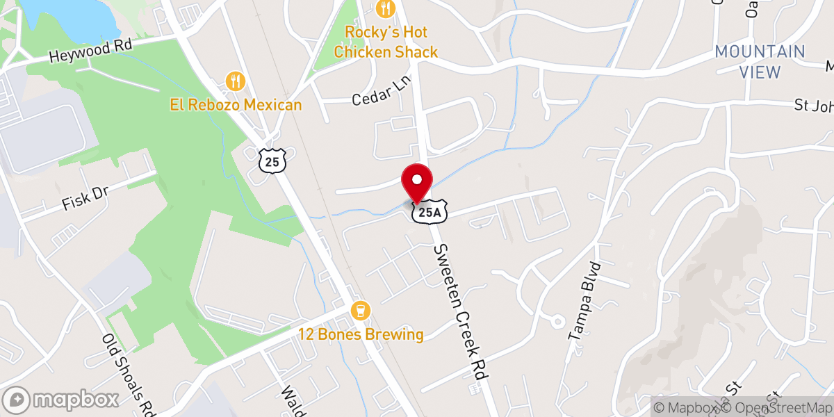 Map showing location of AVL City Church
