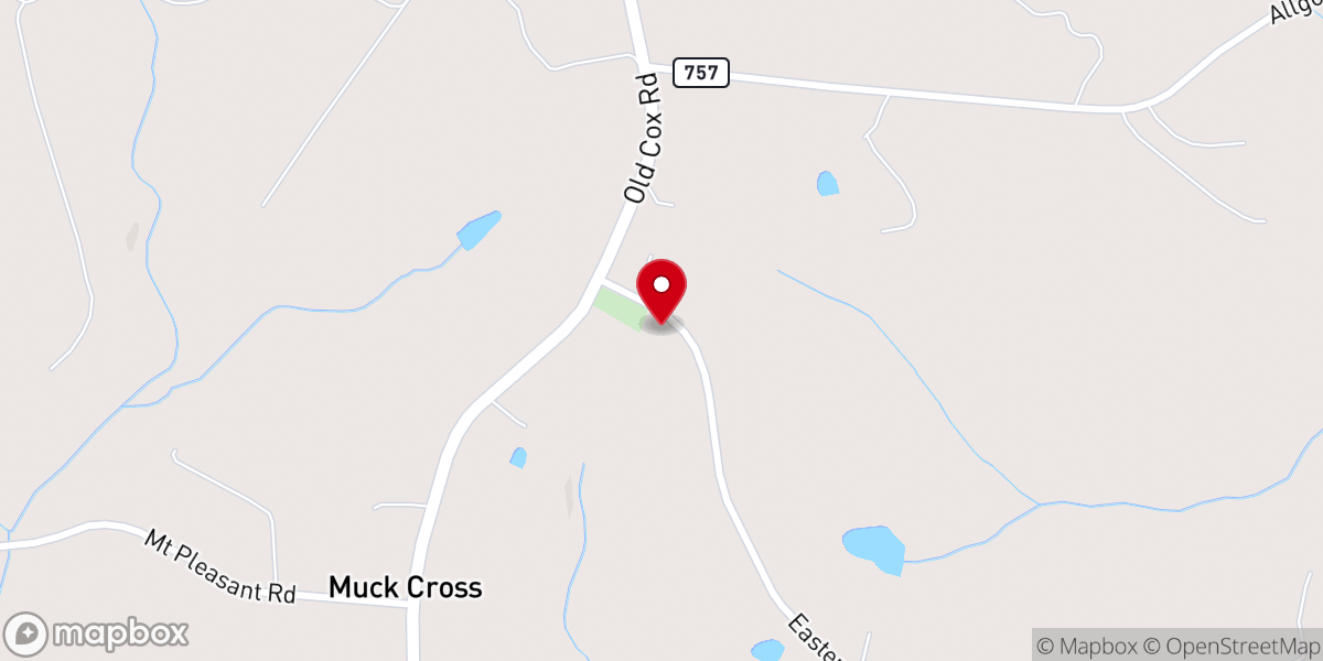 Map showing location of Easter Church