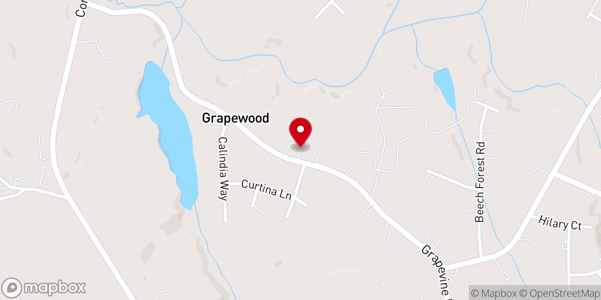 Map showing location of Grapevine Church