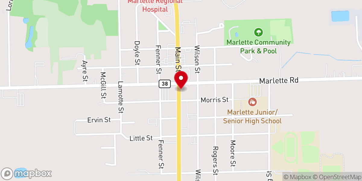 Map showing location of Hope Church