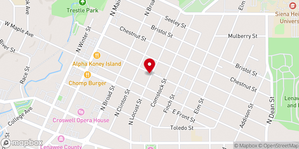 Map showing location of Bethel Methodist Episcopal