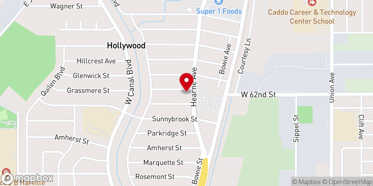 Map showing location of Sunset Acres Baptist Church
