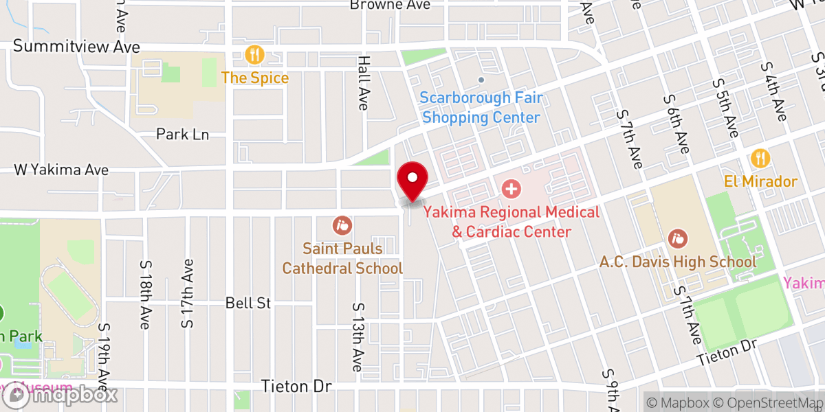 Map showing location of Catholic Diocese of Yakima