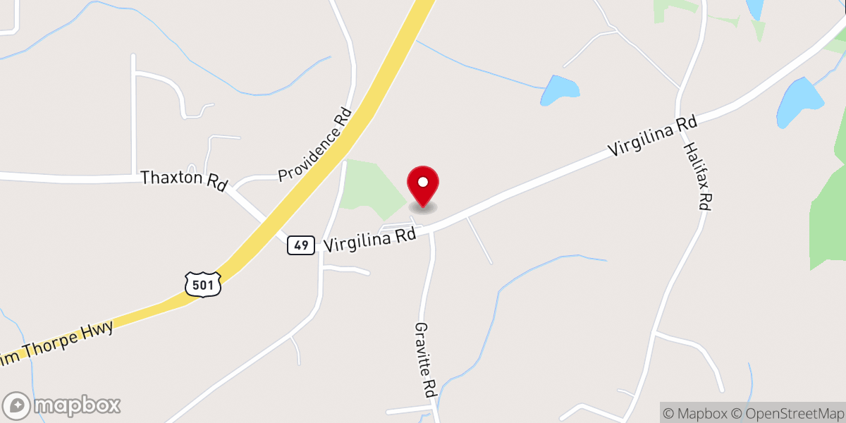 Map showing location of Providence Baptist Church