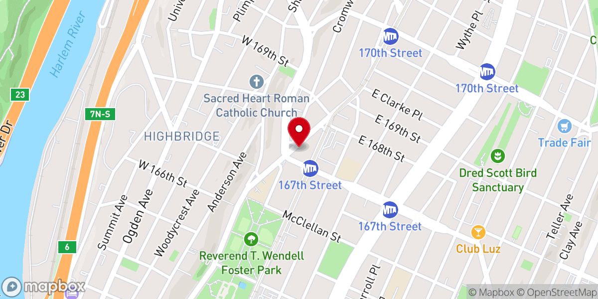 Map showing location of Mt Oliver Temple Baptist Church