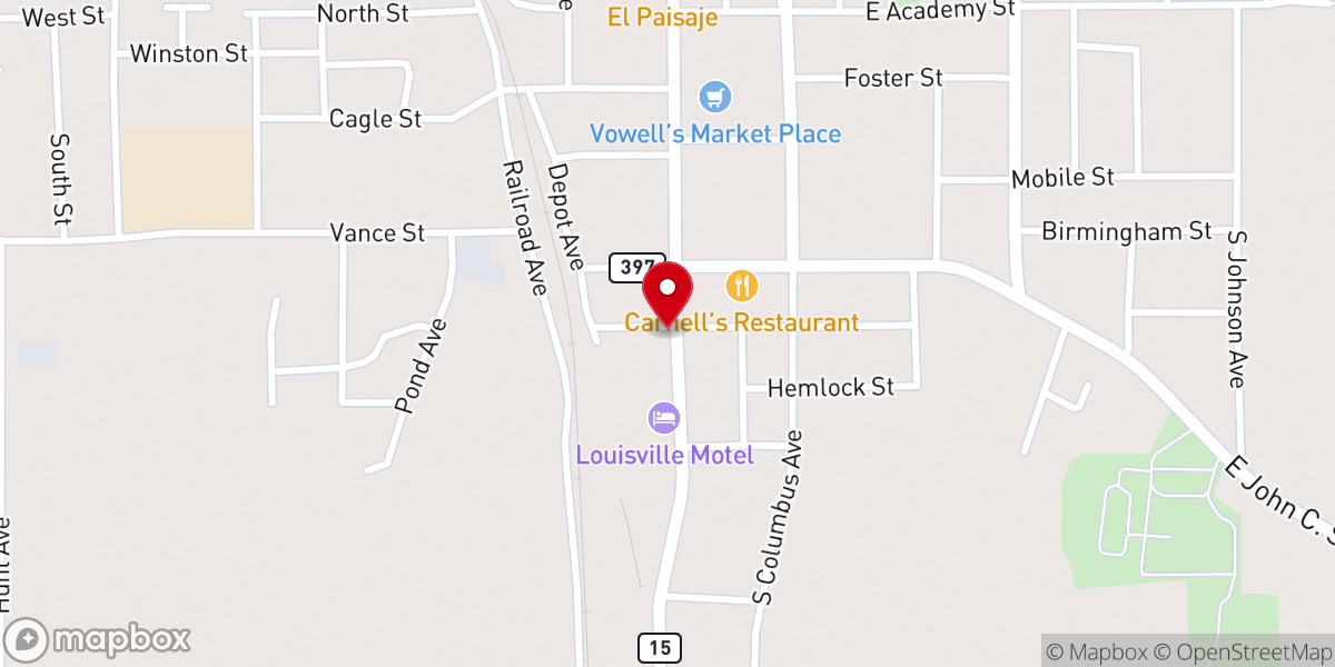 Map showing location of Gookins Quick Lube