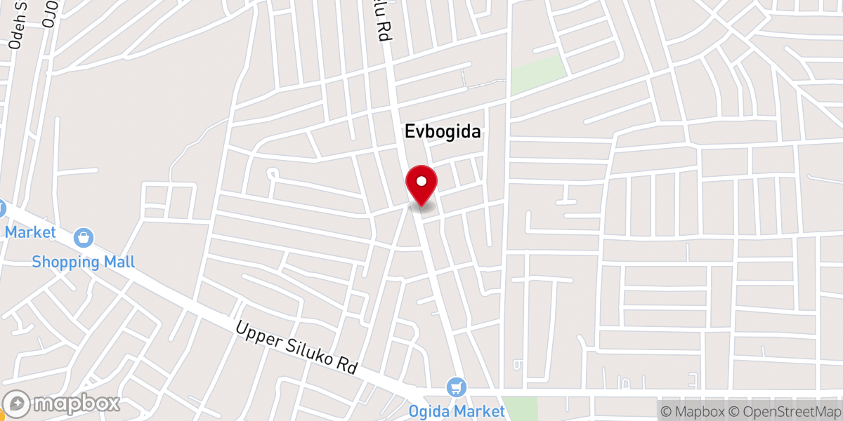 Map showing location of Potter's Hand Baptist Church, Benin City