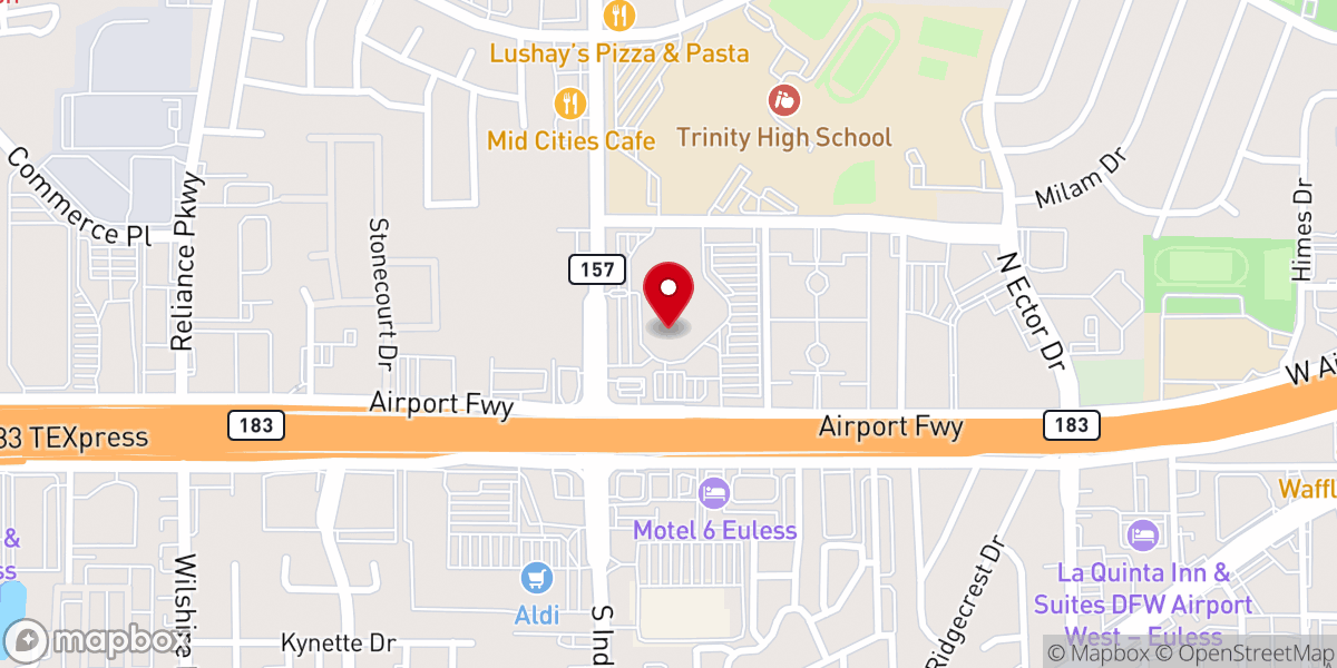 Map showing location of Cross City Church Euless Campus