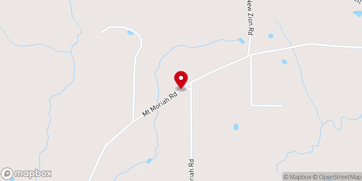 Map showing location of Mt Moriah Baptist Church