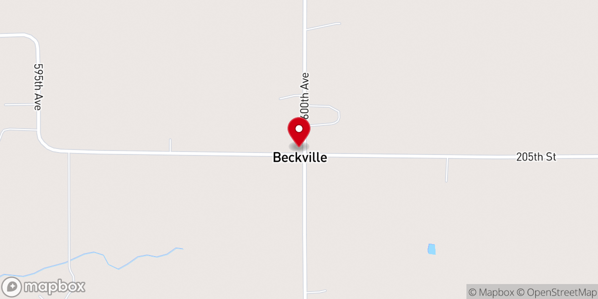 Map showing location of Beckville Lutheran Church