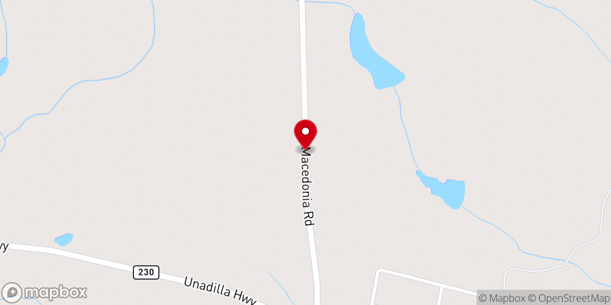 Map showing location of macedonia Baptist Church