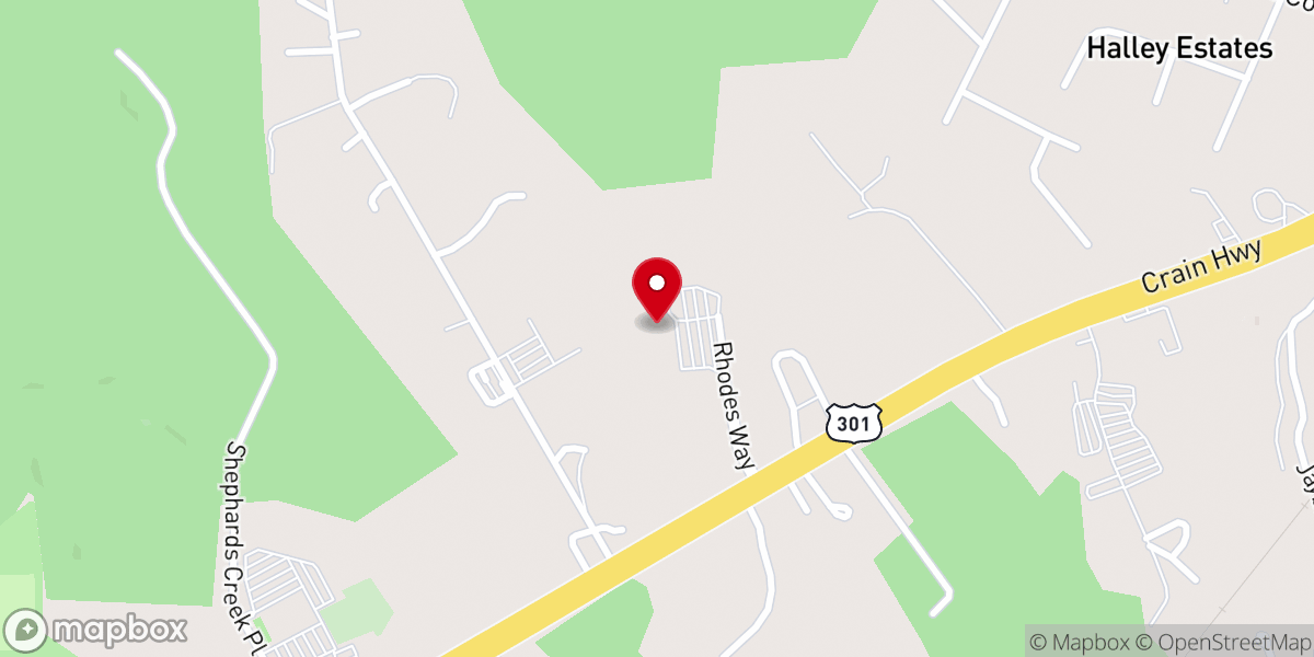 Map showing location of South Potomac Church